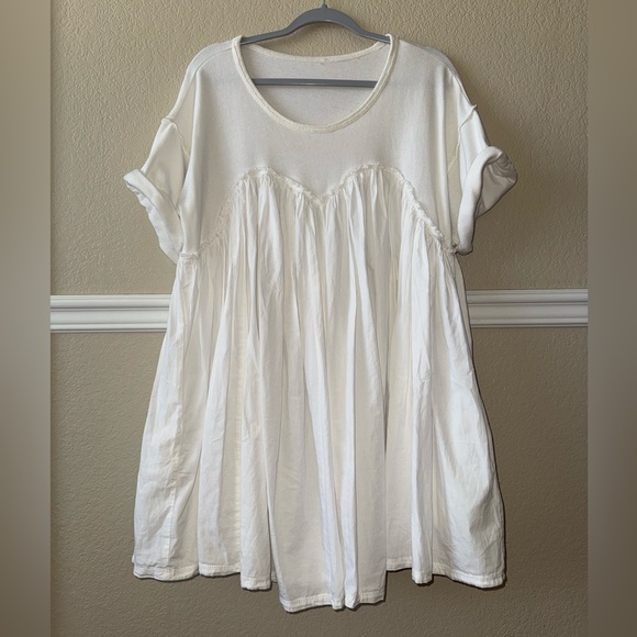 Free People Dresses & Skirts - Free People Catalina Mini Dress Crisp White Cotton Beachy Coastal Size Small